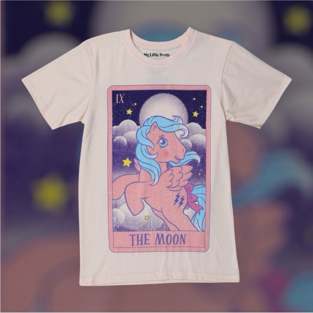 My Little Pony The Moon Tarot Card Graphic Tee Pink Short Sleeve Unisex Medium - Picture 3 of 9